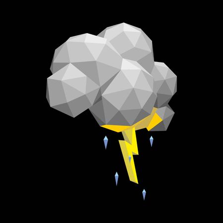vector image of a thundercloud with lightningのイラスト素材