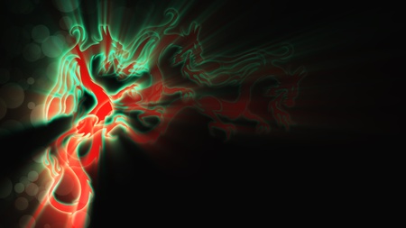 dragon illustration  on a black backgroundの写真素材
