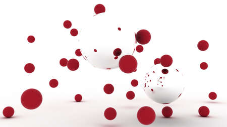 red sphere on a white backgroundの写真素材