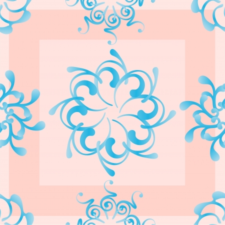 seamless texture with blue flowers mosaic endless patternのイラスト素材