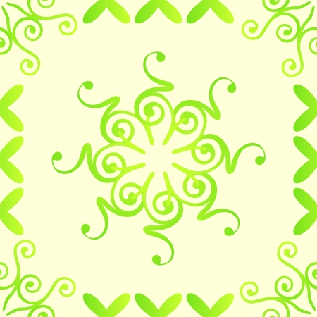 seamless texture with green  flowers mosaic endless patternのイラスト素材