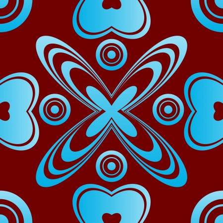 seamless texture with blue  flowers mosaic endless patternのイラスト素材