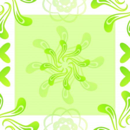 seamless texture with green  flowers mosaic endless patternのイラスト素材