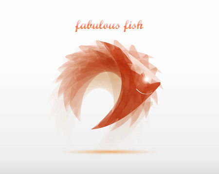 fabulous fish vector icon in geometric style design logoのイラスト素材