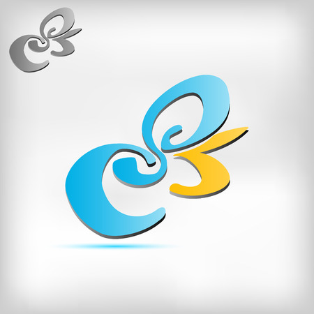 bright energetic vector icon logo design with example in shades of grayのイラスト素材