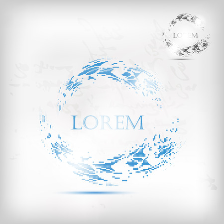 beautiful mosaic circles modern blue icon designのイラスト素材