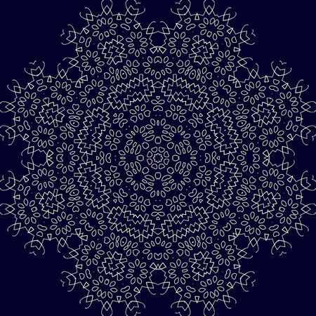 large sophisticated symmetric floral pattern in Indian style vectorのイラスト素材