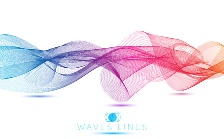 abstract blend waves colorful gradient light  lines bright vectorのイラスト素材