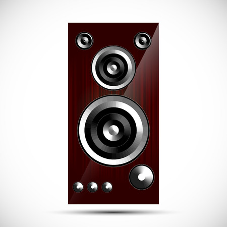 loudspeaker Hi-Fi acoustics icon wooden case vector illustrationのイラスト素材