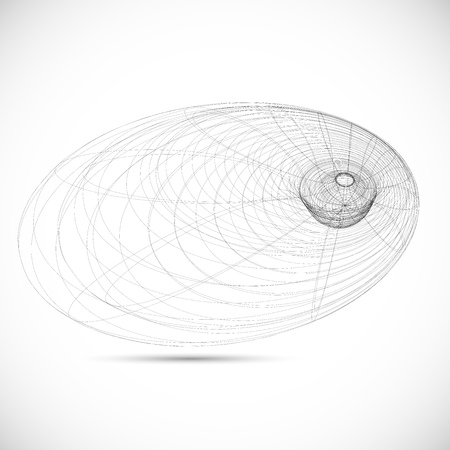 black hole magnetic field sketch icon template vectorのイラスト素材