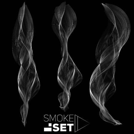 great set of smoke waves abstract background vertical for design template vectorのイラスト素材