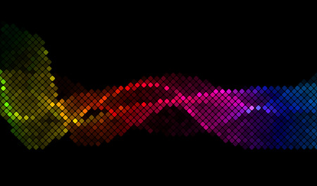 Multicolor abstract lights disco background square pixel mosaic のイラスト素材