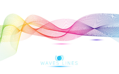 great rainbow waves colorful gradient light blend line bright abstract vectorのイラスト素材