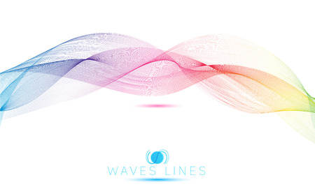 rainbow waves colorful gradient light blend line bright abstract vectorのイラスト素材