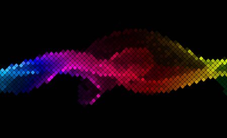 Multicolor abstract lights disco background square pixel mosaic vectorのイラスト素材