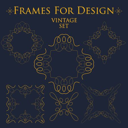 Vintage set of frames for design template vector artのイラスト素材
