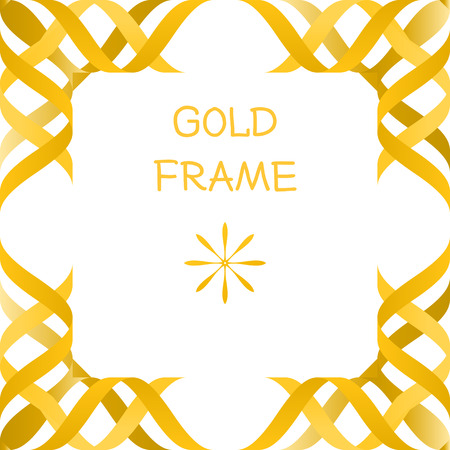 abstract 3d gold frame isolated mock up volume modern vectorのイラスト素材