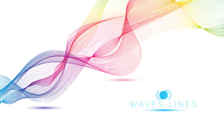 great rainbow waves colorful gradient light blend line vector abstractのイラスト素材