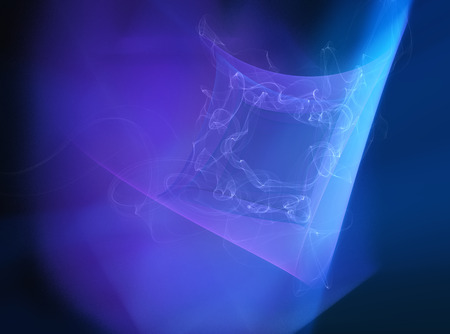 blue dark square with smoke  wave creative  lines abstract background  illustrationの写真素材