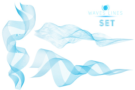 set blue blend massive waves water abstract background for design templateのイラスト素材