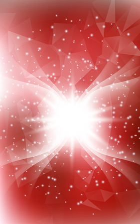 Red vertical Christmas background with angel wings and shine light double exposure for designのイラスト素材