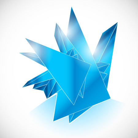 Blue gem sapphire ice crystal icon geometric art vector templateのイラスト素材