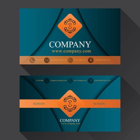 luxury business card with shadow two sides template vectorのイラスト素材