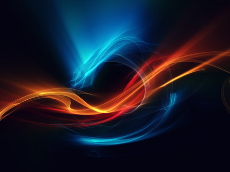 blue red orange abstract dragon on black background beautiful pictureの写真素材
