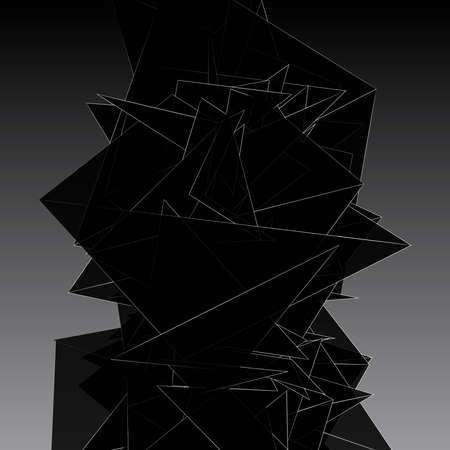 black triangle outline line background sharp club poster illustration geometric stained glassのイラスト素材