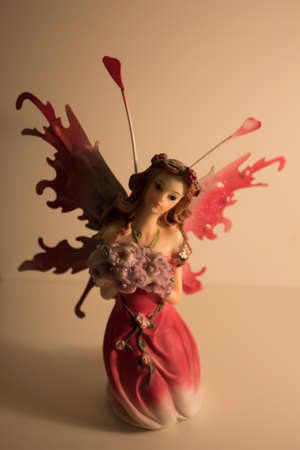 Decorative small statue of a female angel.の写真素材