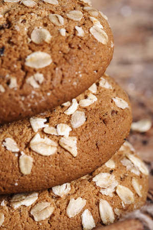 Oatmeal cookies on the tableの写真素材