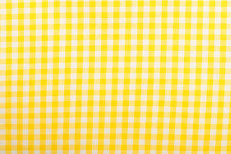 Cotton fabric texture yellow plaidの写真素材