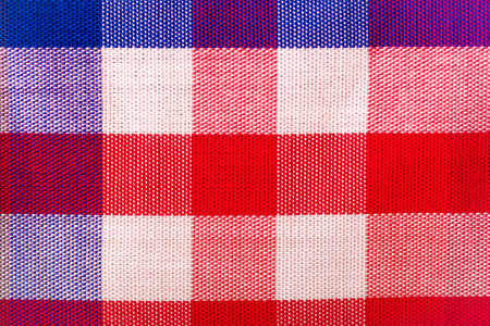 Red cotton cloth in the checkedの写真素材