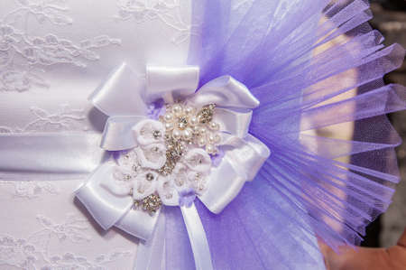The bow white bride\'s wedding dressの写真素材
