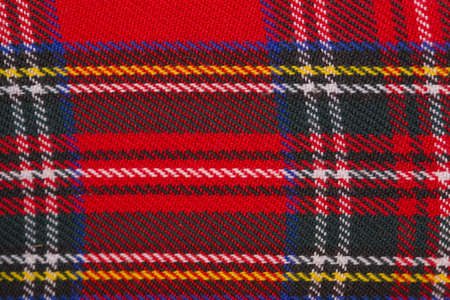 Red wool fabric texture with cellの写真素材