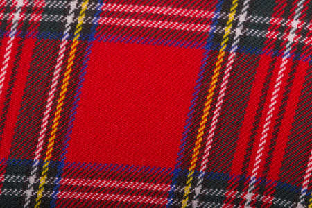 Red wool fabric texture with cellの写真素材