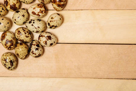 Easter  eggs on wooden textureの写真素材