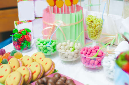 Candy bar for a children's holidayの写真素材