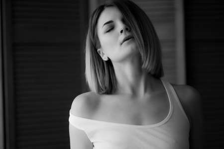 Attractive girl in lingerieの写真素材