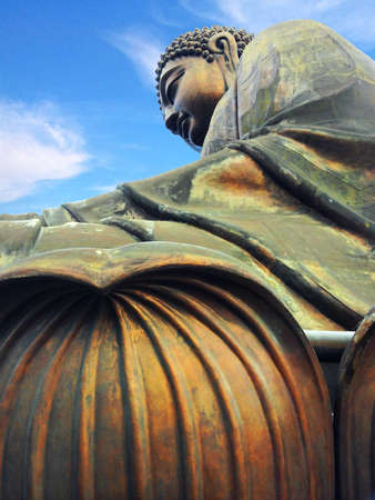 Giant Buddha sitting on lotus Hong Kong の写真素材