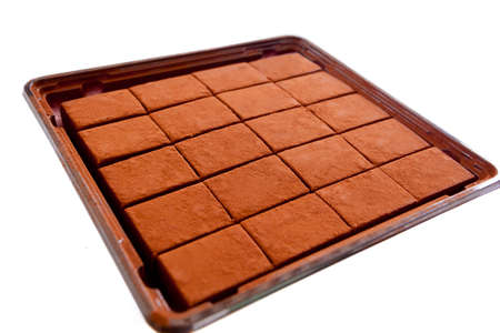 sweet fresh chocolate in boxの写真素材