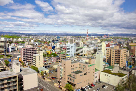Central Asahikawa city on top viewのeditorial素材