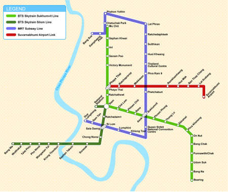 Bangkok Transportation Mapのイラスト素材