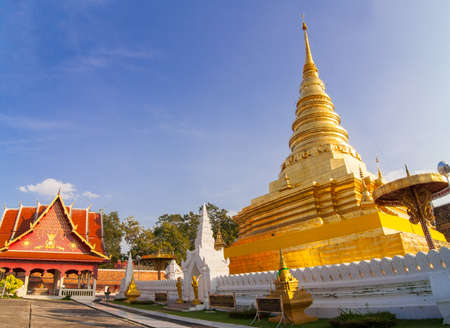 One of the most beautiful golden pagoda in Thailand の写真素材