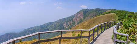 Panorama picture of the high mountain in the tropical area の写真素材