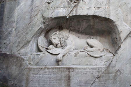 The lion crying sculpture, landmark of Lucern, Switzerland のeditorial素材