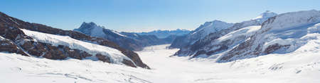 Panorama picture of Glacier at the top of Europe, Jungfraujoch, Switzerland 