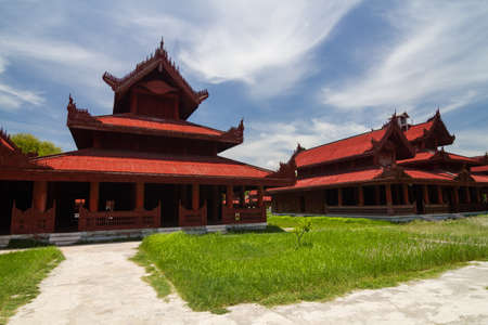 The Mandalay palace in the center of Mandalay, Myanmar.のeditorial素材
