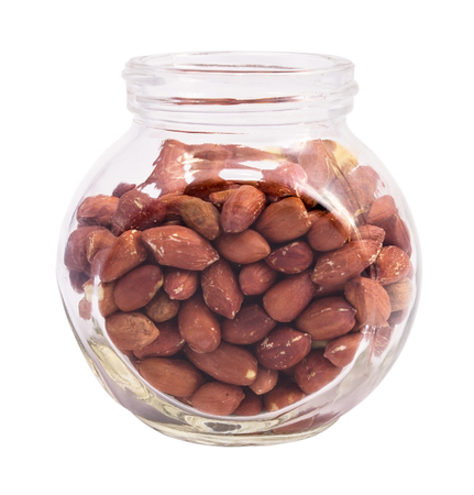 Roasted peanuts in glass