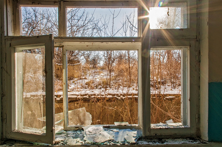 neighborhood of hospital in Semenivka, Slavyansk, Ukraine in 2016
